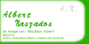 albert naszados business card